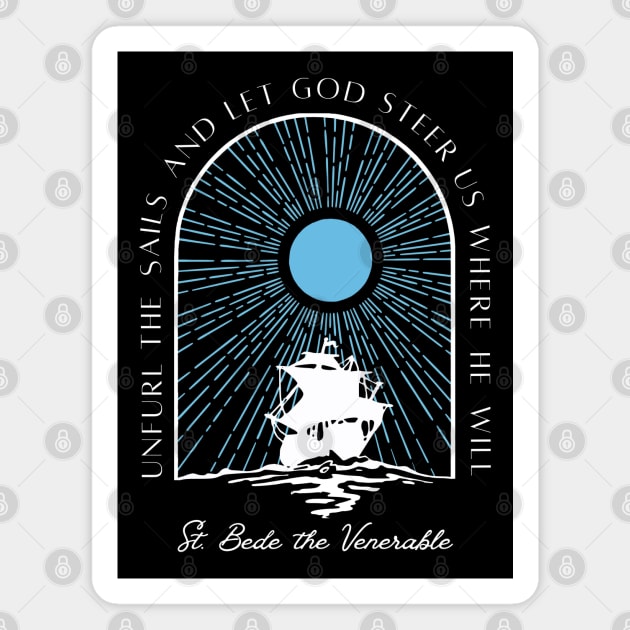 St. Bede the Venerable, dark Magnet by Little Fishes Catholic Tees